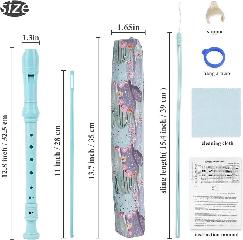 Haecsfl Recorder Instrument for Beginner Adults,8-Hole Soprano Descant Recorder Music Flute with Cleaning Rod & Case Bag For Home Entertainment(2-Cactus2) - Image 2